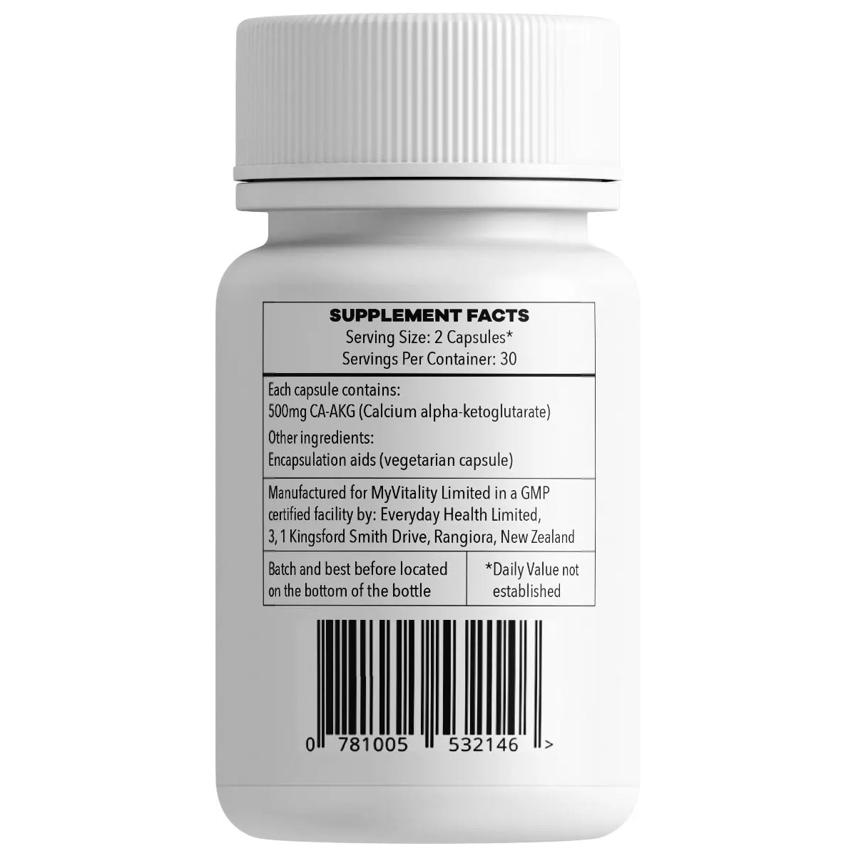 CA-AKG (Calcium alpha-ketoglutarate) 60 x 500mg Capsules – Out of stock – pre order special! - Image 2