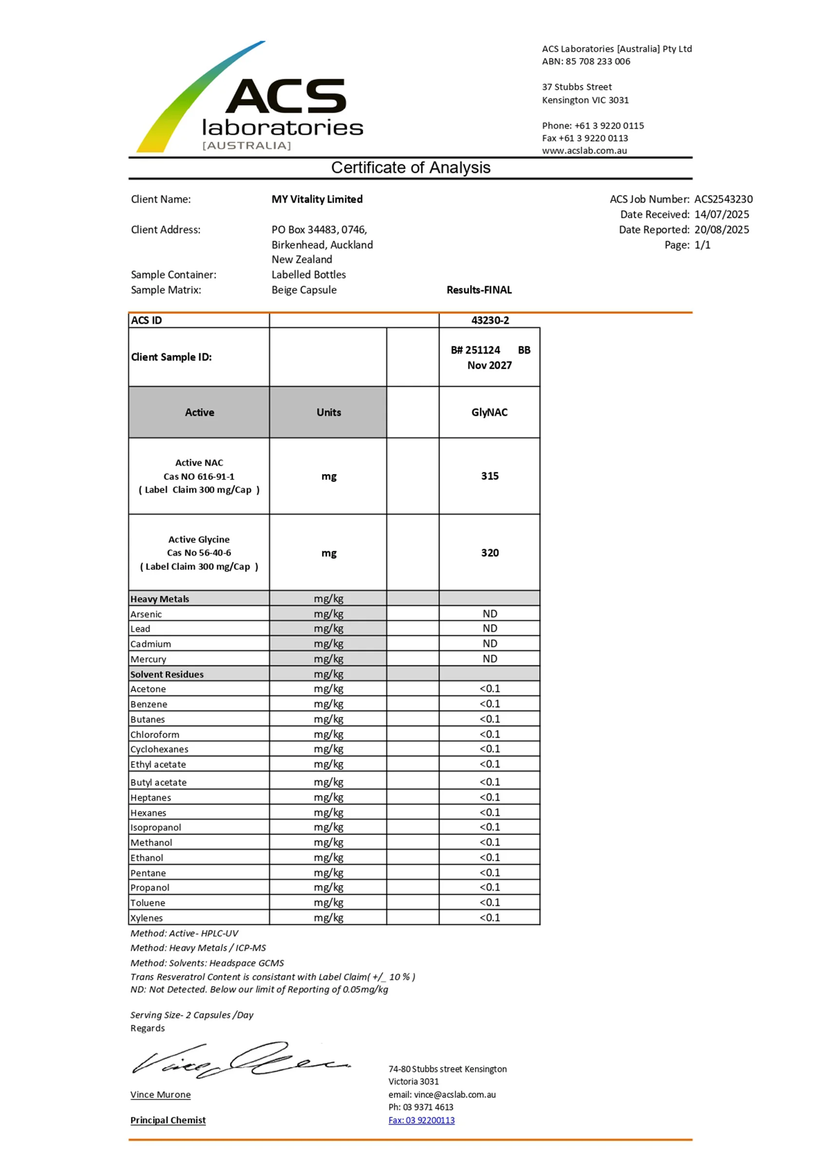3rd Party Test Certificate