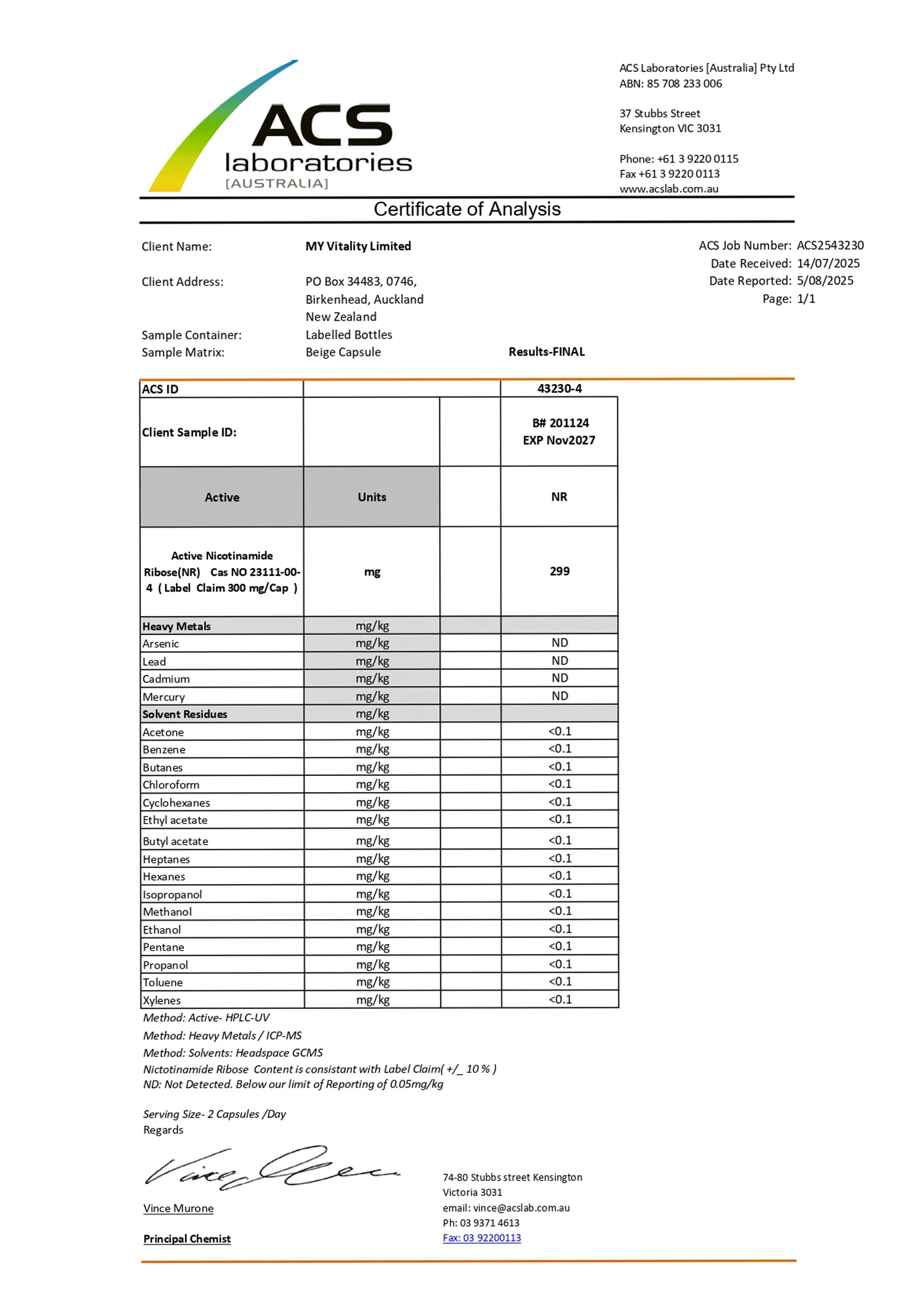 3rd Party Test Certificate