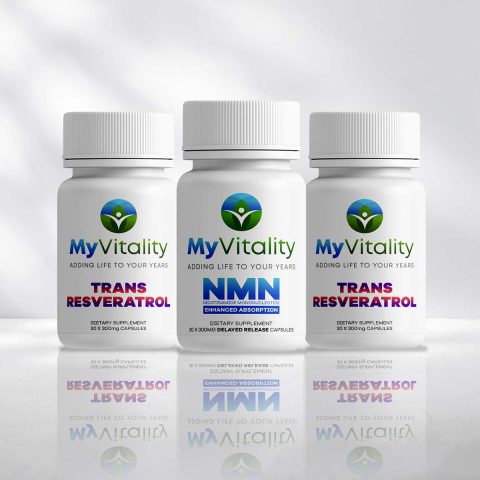 Buy MyVitality 1 x 60 NMN Capsules & 2 x 30 Trans Resveratrol Capsules