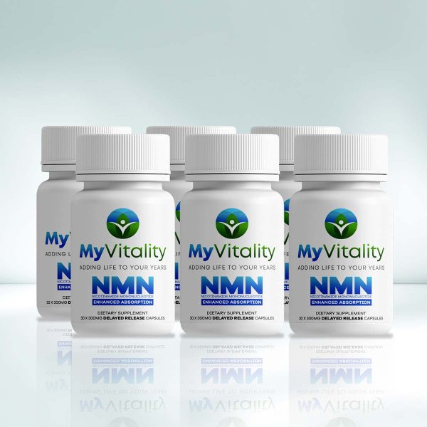 Buy MyVitality NMN 60 x 300mg capsules per bottle – 6 Bottle